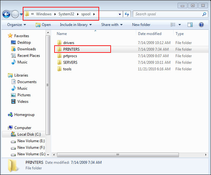 Printer Spooler Folder