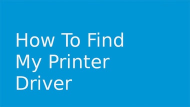 find my printer driver