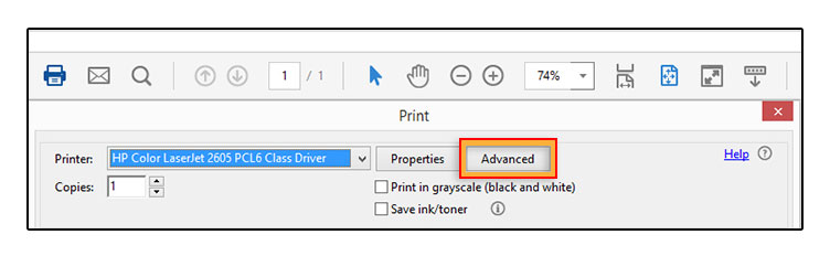 Advanced Printing Options