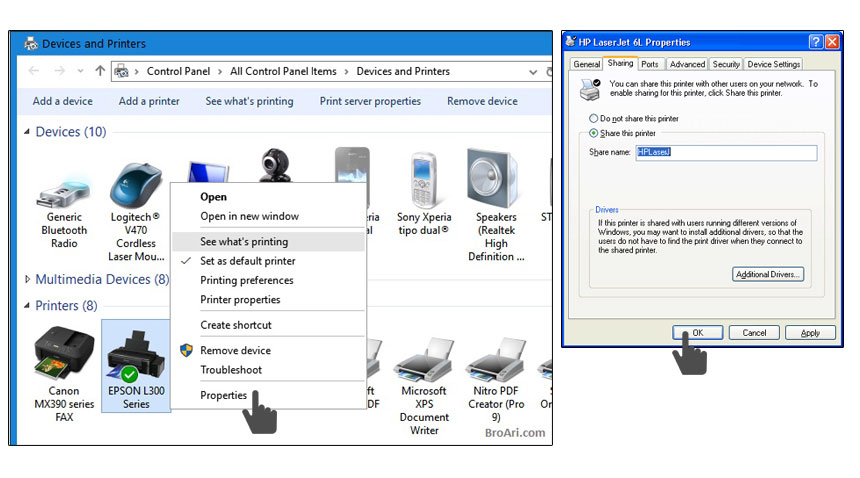 Configure for Network Sharing